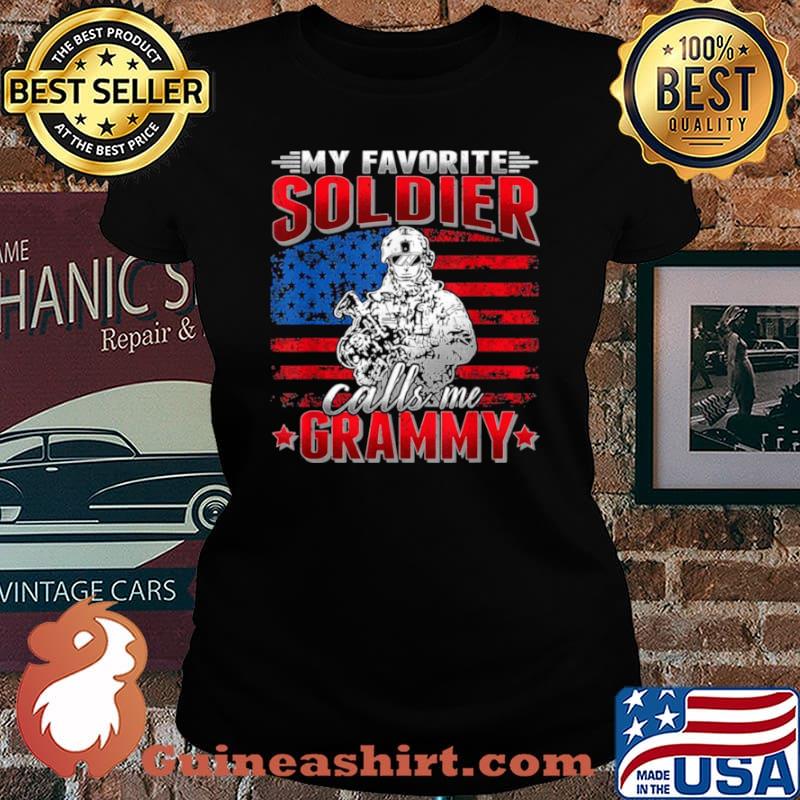 My Favorite Soldier Calls Me Grammy US Flag Army Grandmother s Laides tee