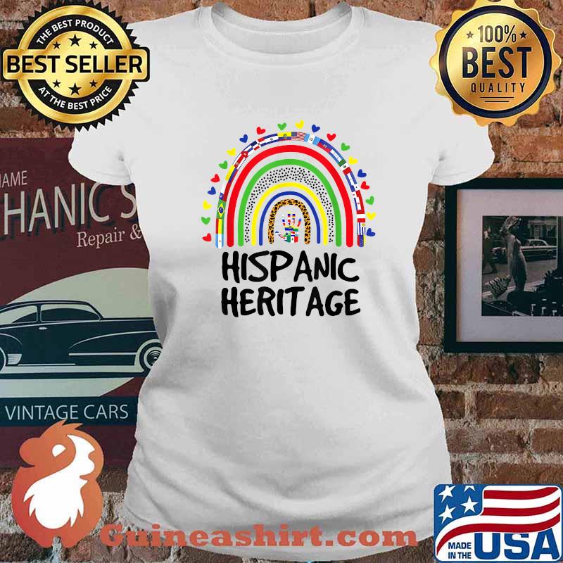 National Hispanic Heritage month Rainbow All Countries Flags T-Shirt Ladies tee