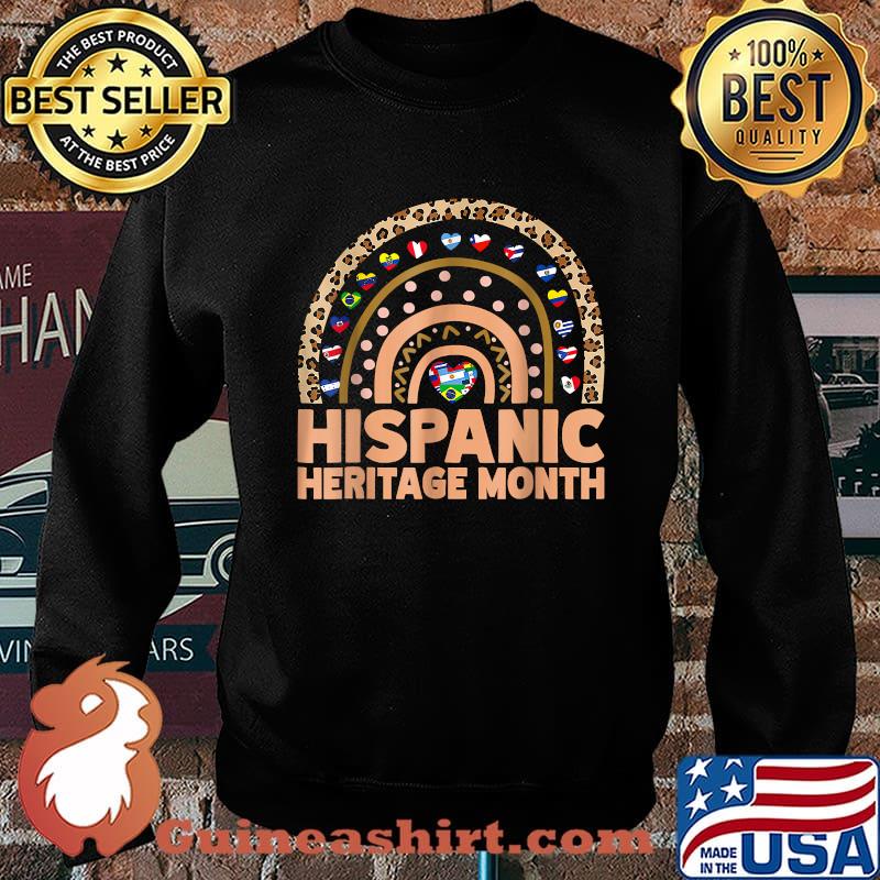 National Hispanic Heritage Month Rainbow All Countries Flags T-Shirt Sweater