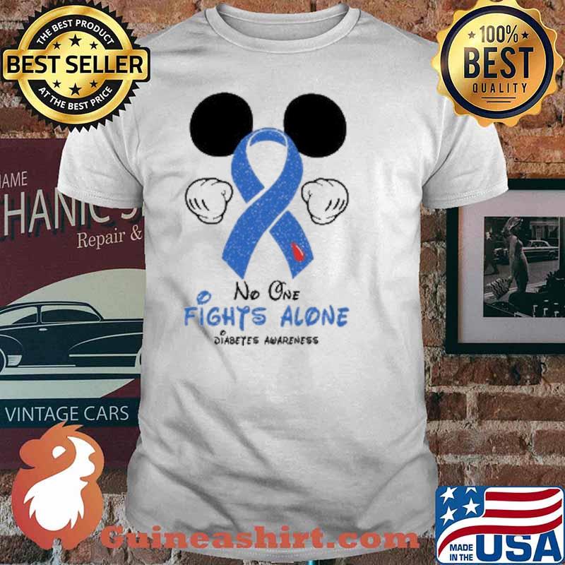 No One Fight Alone Diabetes Awareness Mickey Mouse Shirt