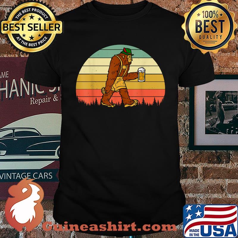 Oktoberfest Bigfoot Sasquatch German Beer Retro Vintage T-Shirt