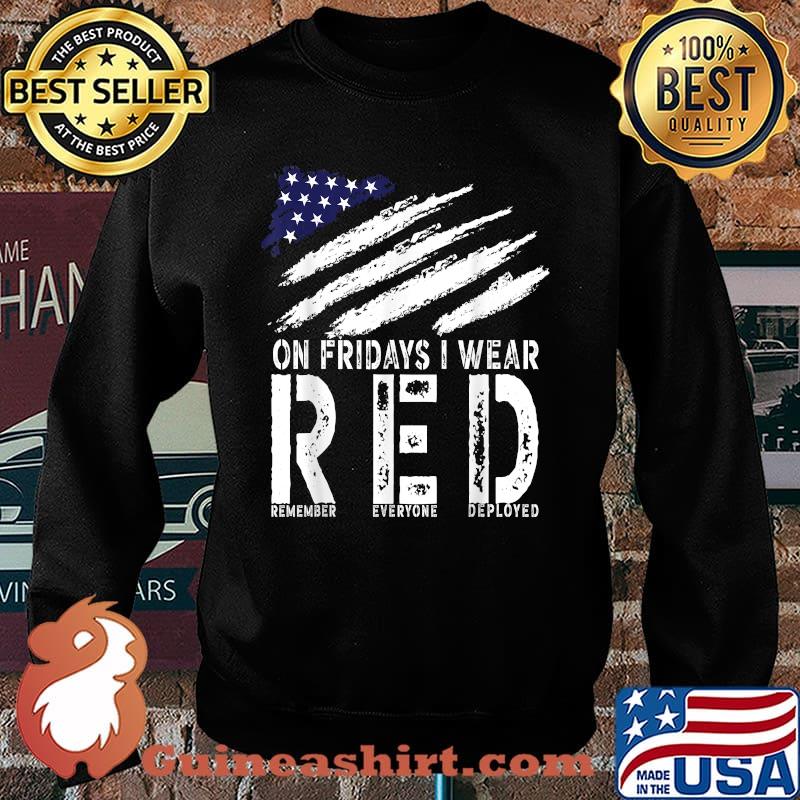 On Fridays I Wear Red USA Support American Troops T-Shirt Sweater