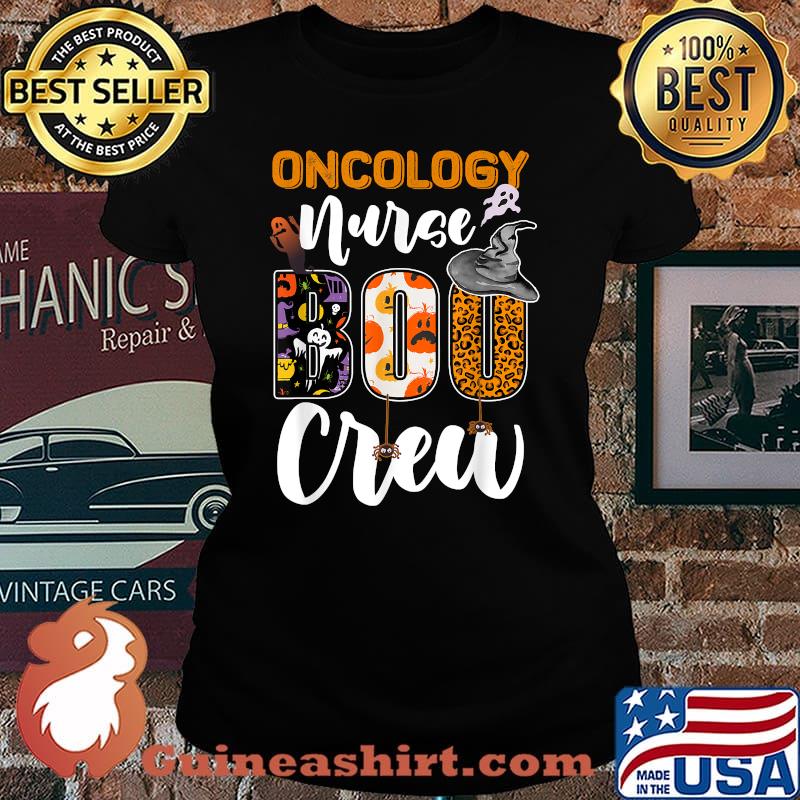 Oncology Nurse Boo Crew RN Halloween Leopard T-Shirt Laides tee
