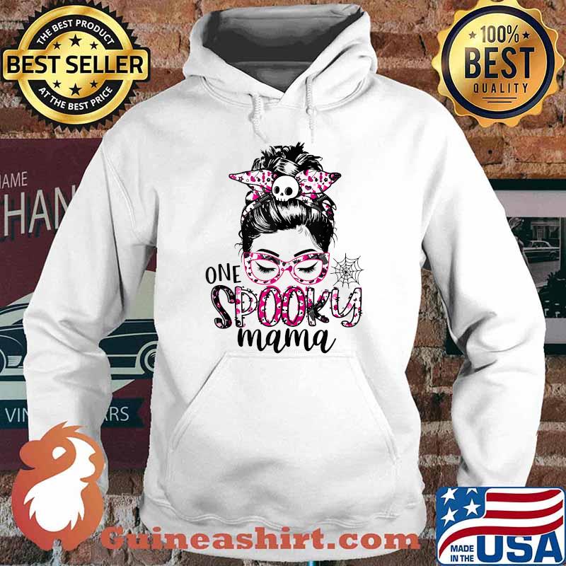 One Spooky Mama October Wear Pink Halloween Pattern T-Shirt Hoodie
