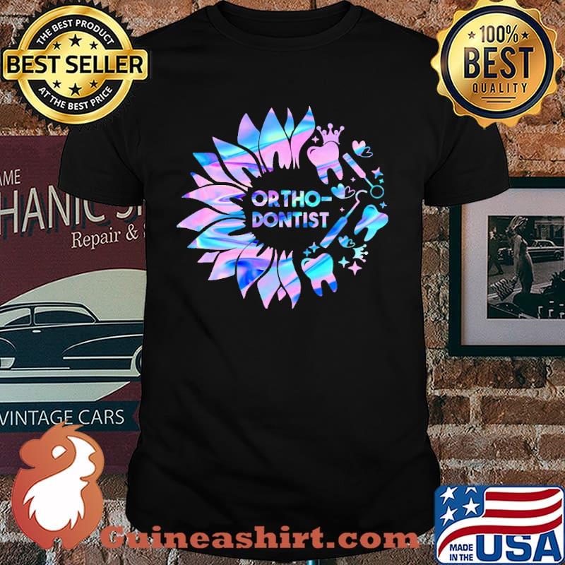 Orthodontist Sunflower hologram shirt