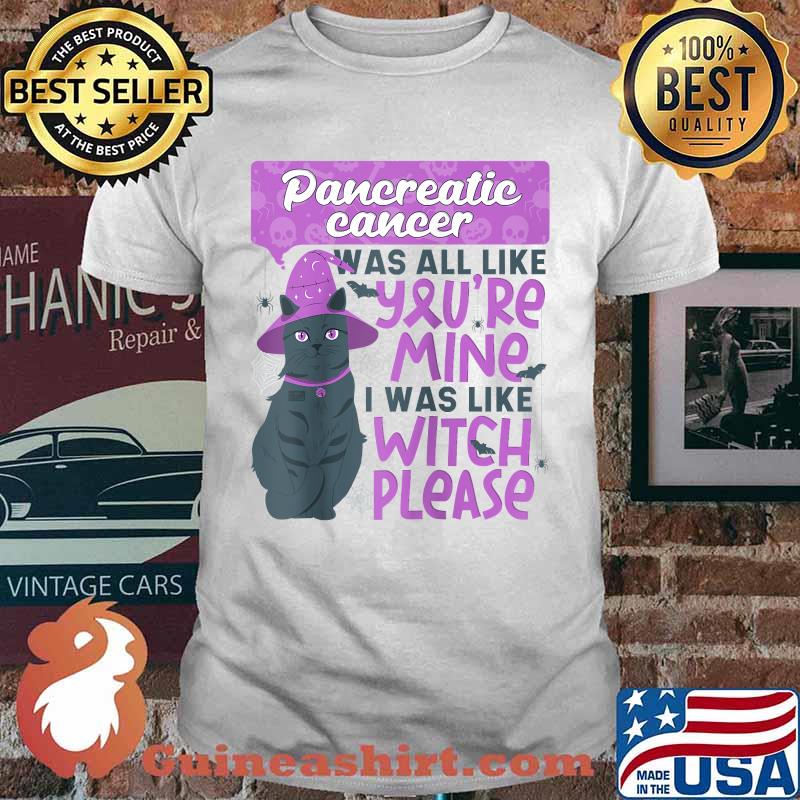 Pancreatic Cancer Mine Witch Please Halloween Dark Cat T-shirt