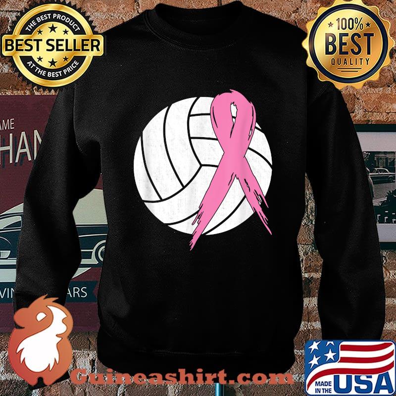 Pink Ribbon Volleyball Breast Cancer Awareness T-Shirt Sweater