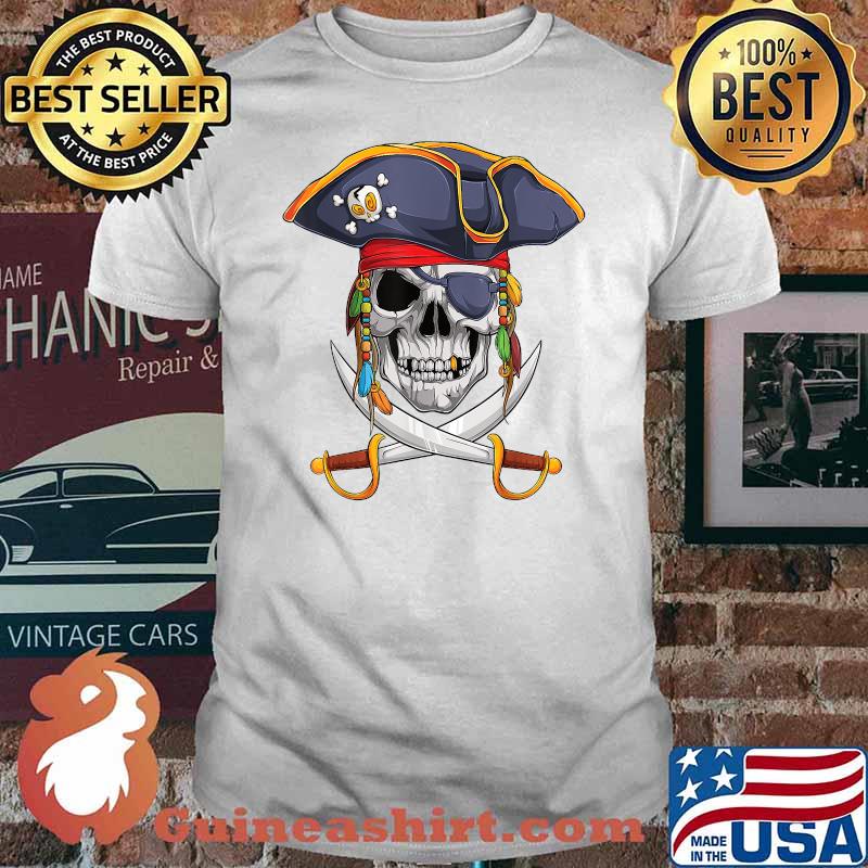 Pirate Skull Halloween Little T-Shirt