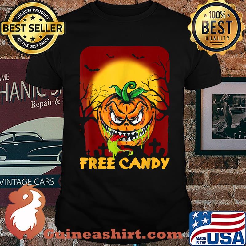 Pumpkin Monster Free Candy Halloween T-Shirt