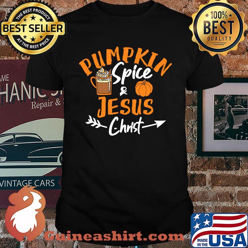 Pumpkins Spice And Jesus_Christ Fall Leaf T-shirt