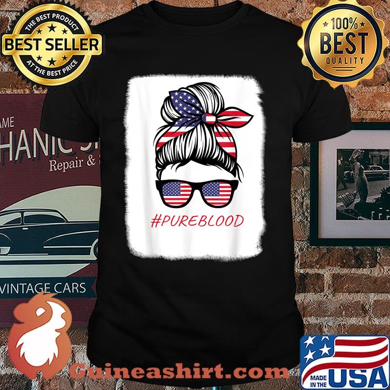 Pure Blood The Girl Glasses American Flag T-Shirt