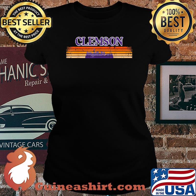 Retro Clemson SC 80's Grunge Vintage T-Shirt Laides tee
