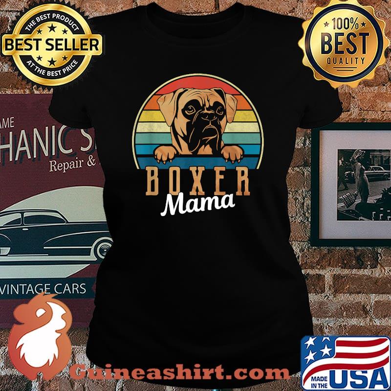 Retro Vintage Boxer Mama Boxer Dog Mom T-Shirt Laides tee