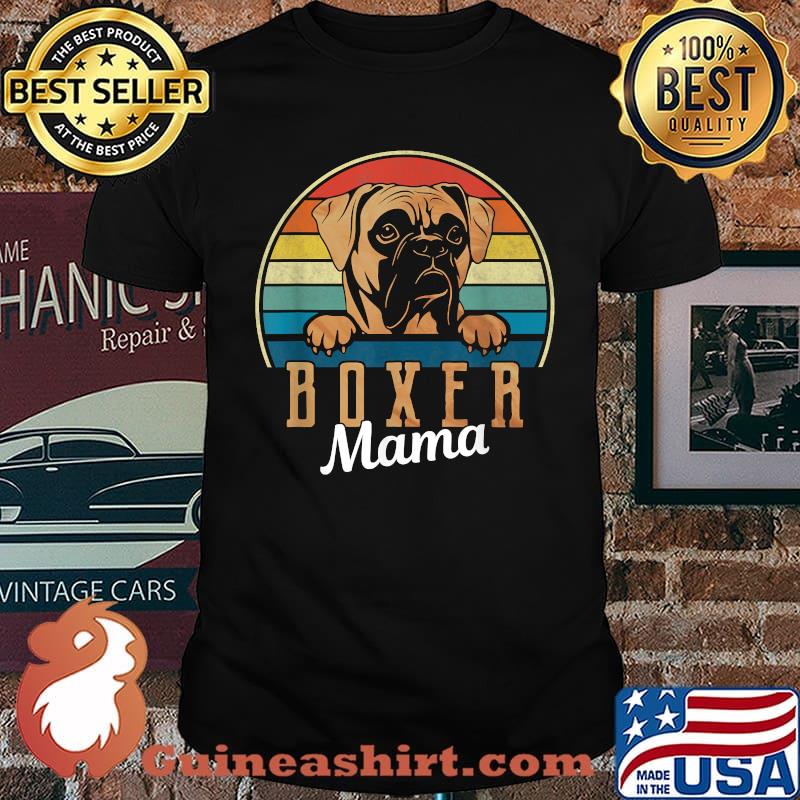 Retro Vintage Boxer Mama Boxer Dog Mom T-Shirt