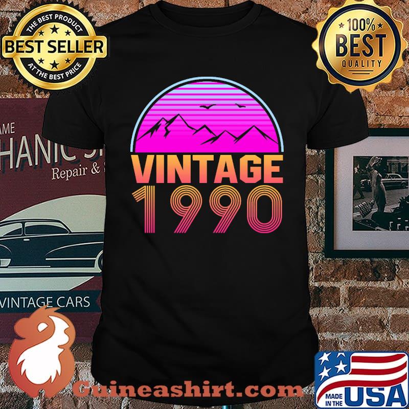 Retrowave Vintage 1990 Birthday Mountain Shirt
