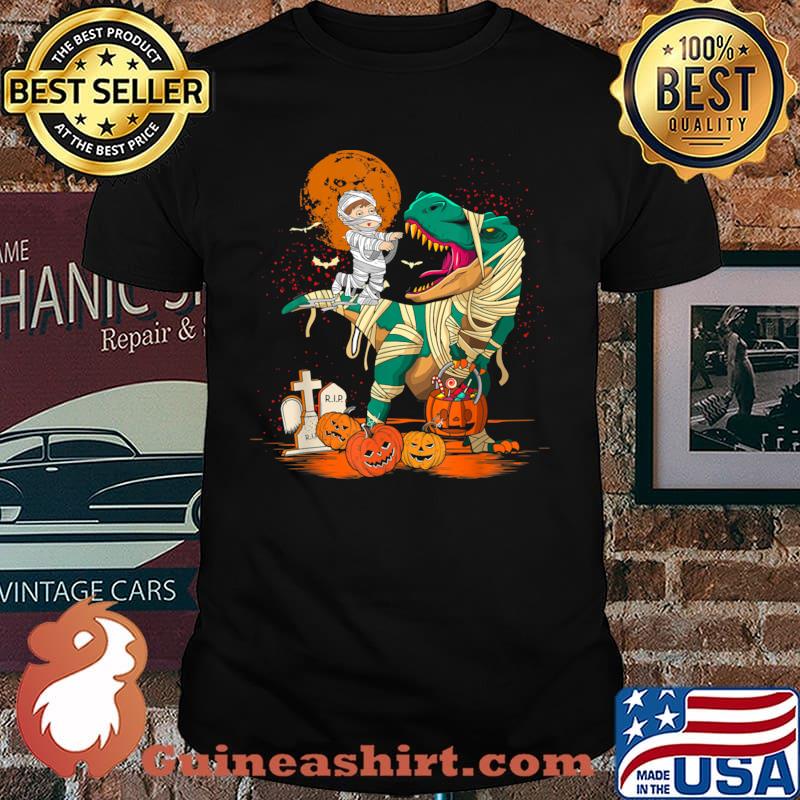 Ridding Dinosaur Mummy Pumpkin Halloween Dinosaur Shirt