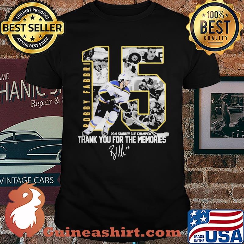 Robby Fabbri 2019 Stanley Cup Champion Thank you for the memories Signature shirt