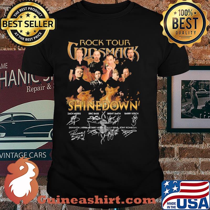 Rock tour Shine Down signatures shirt