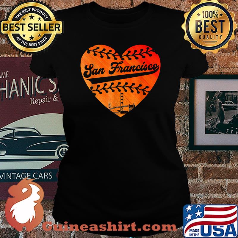 San Francisco Baseball Heart T-Shirt Laides tee