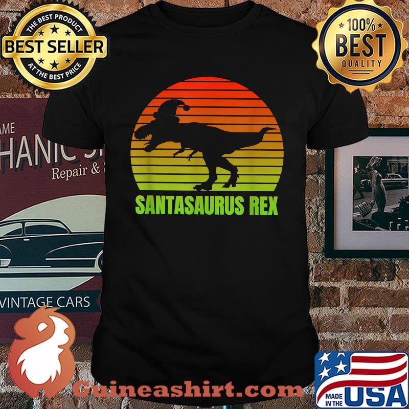 Santasaurus Rex Christmas Dinosaur T Rex Vintage T-Shirt