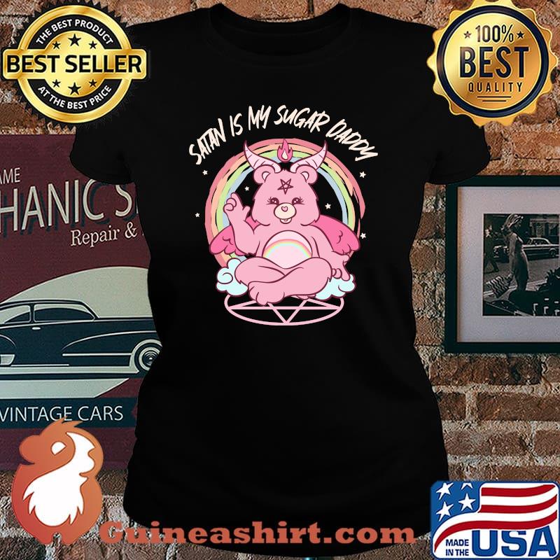 Satan Is My Sugar Daddy Satanic Goat Witchcraft Lucifer T-Shirt Laides tee