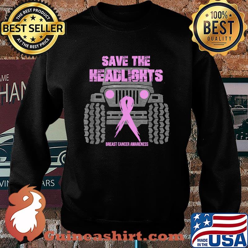 Save the headlights Breast Cancer Awareness Car Ribbon T-Shirt Sweater