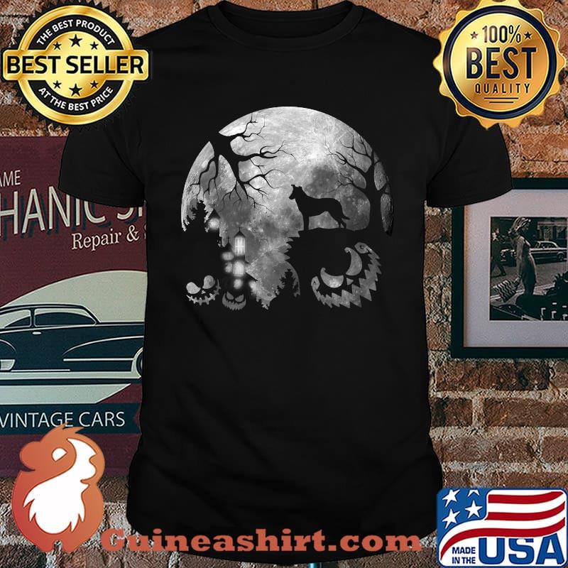 Smooth Collie Dog Moon Howl in Forest Halloween Costume T-Shirt