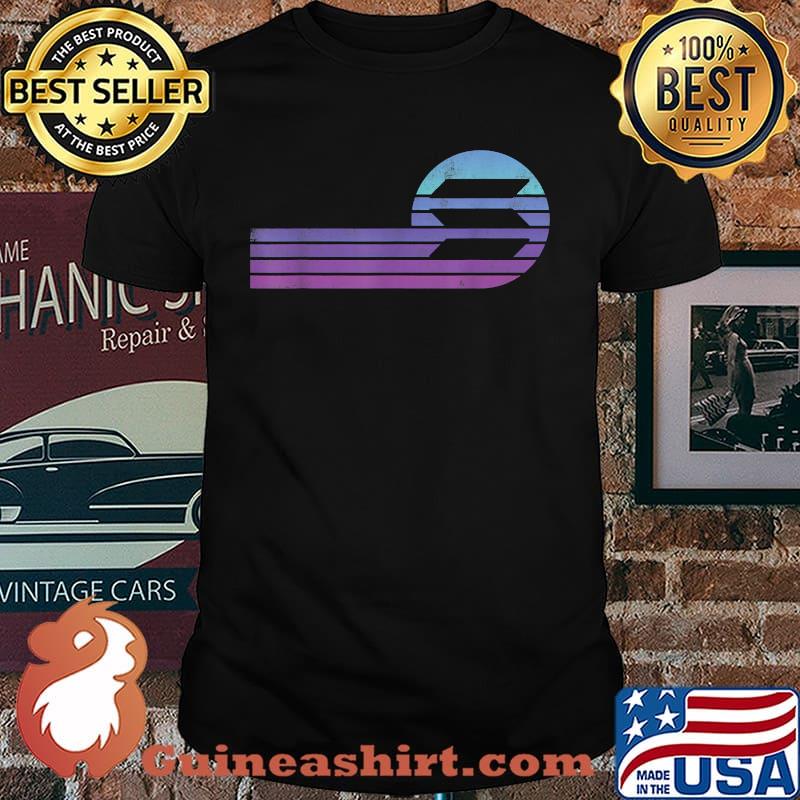 Solana SOL Crypto Retro Sunset Vintage Cryptocurrency HODL T-Shirt