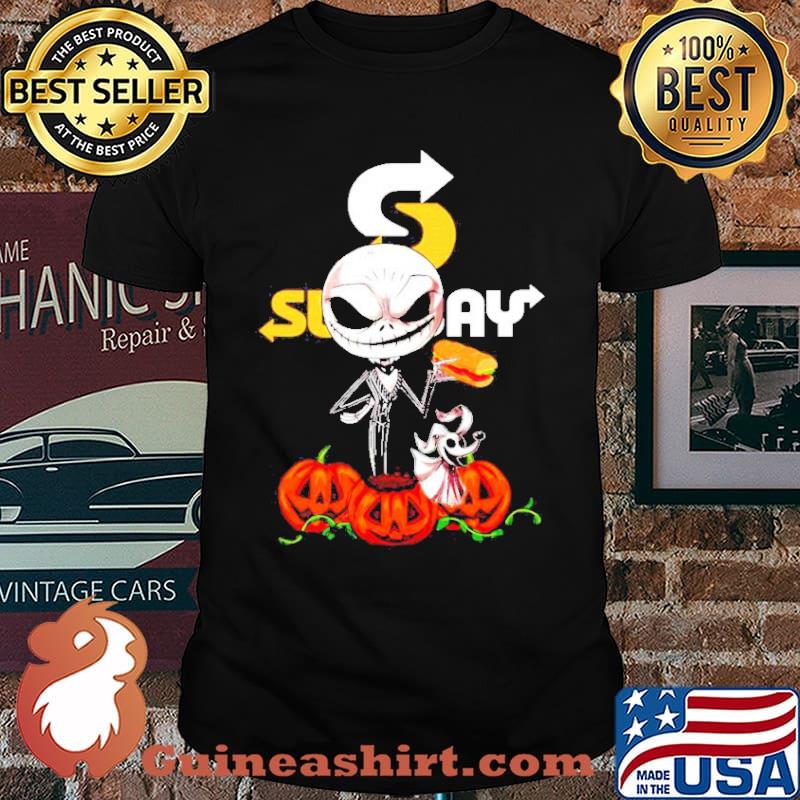 Subway logo Jack Skellington and zero shirt