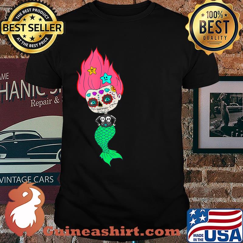 Sugar Skull Dia de Los Muertos Mexican Mermaid Day of Dead Shirt