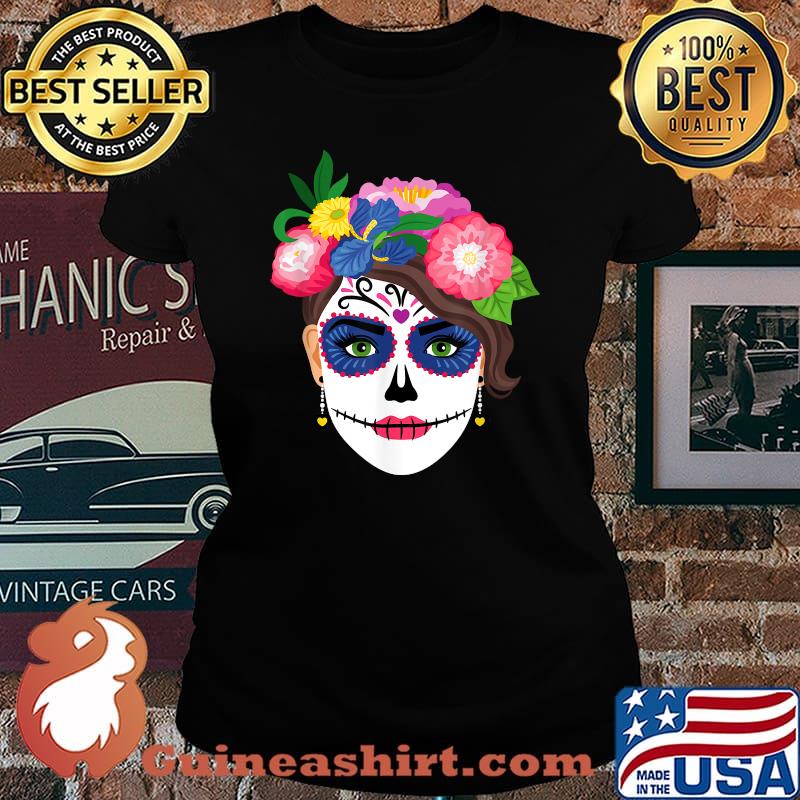 Day Of The Dead Lady Sugar Skull Dia De Los Muertos T Shirt