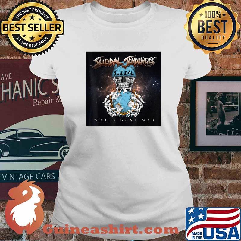 Suicidal Tendencies World Gone Mad Skull Fire Earth T-Shirt Ladies tee