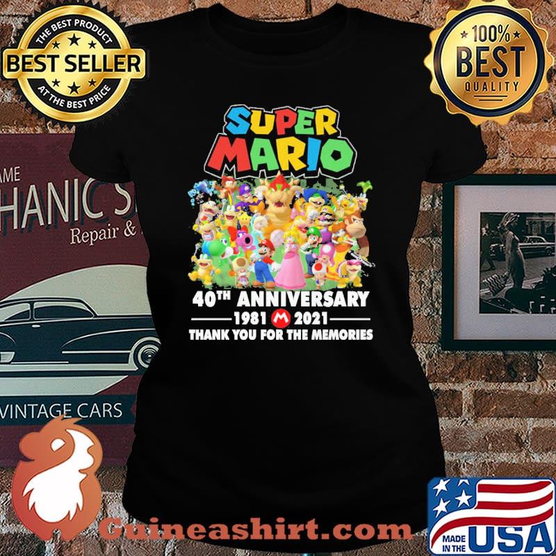 Super Mario 40th anniversary 1981-2021 thank you for the memories s Laides tee