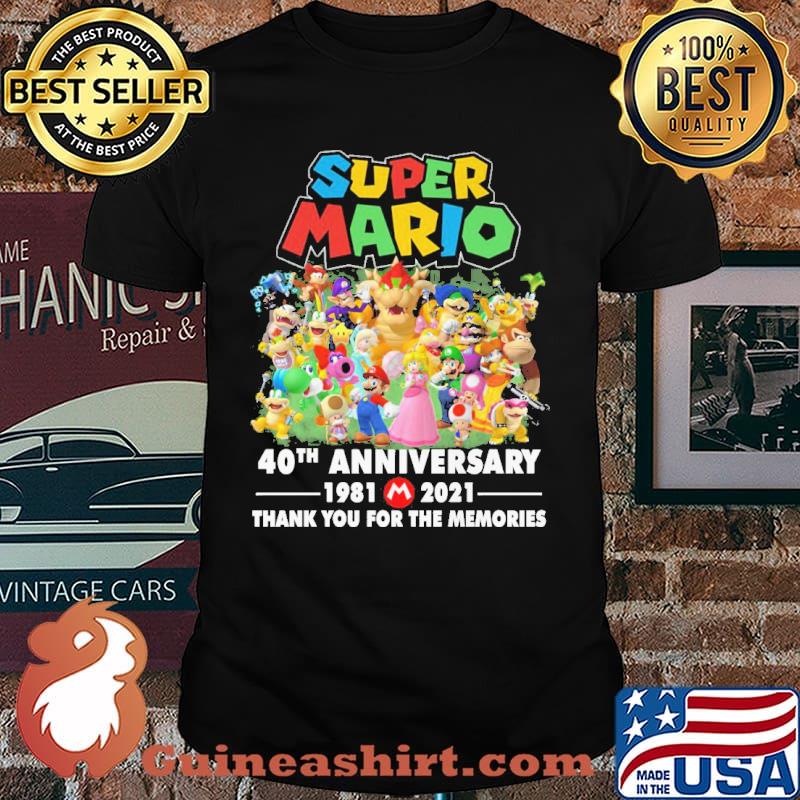Super Mario 40th anniversary 1981-2021 thank you for the memories shirt