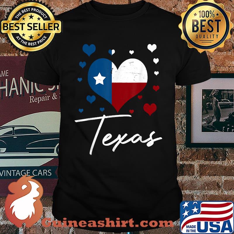 Texan Heart Texas Flag Texas Lover Proud USA State Texas T-Shirt