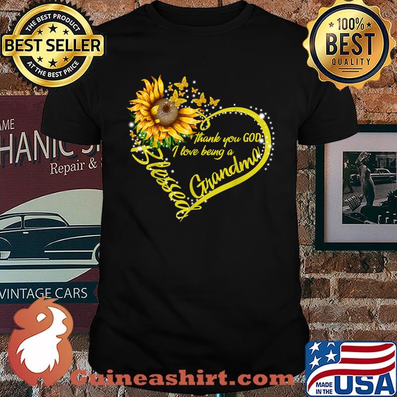Thank You God I Love Being A Blessed Grandma Sunflower Thanksgiving T-Shirt
