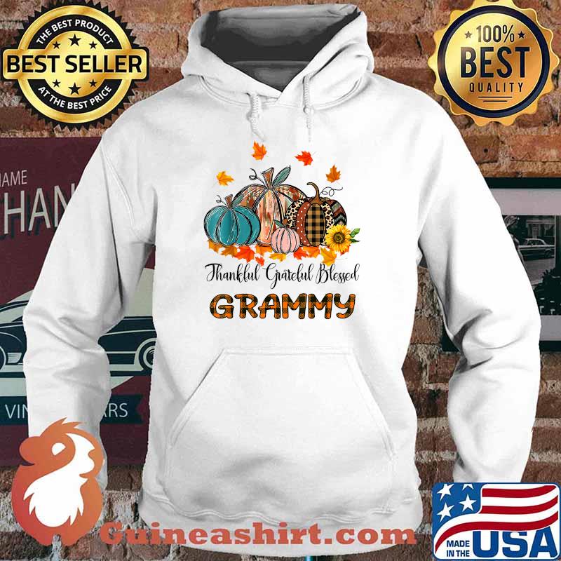 Thankful Grateful Blessed Grammy Pumpkins Sunflower Thanksgiving T-Shirt Hoodie