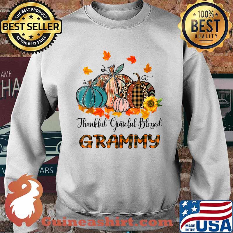 Thankful Grateful Blessed Grammy Pumpkins Sunflower Thanksgiving T-Shirt Sweater
