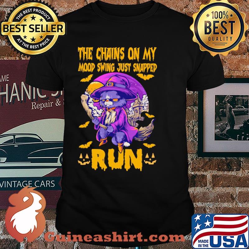 The chains on my mood swing just snapped run cat purple moon shirt