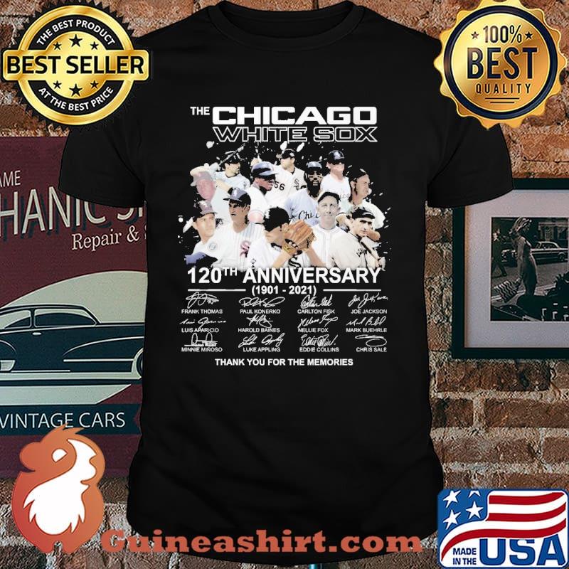 The Chicago white sox 120th anniversary 1901-2021 thank you for the memories signatures shirt