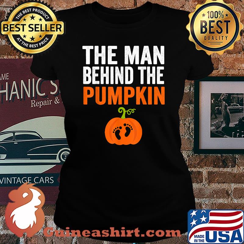 The Man Behind The Pumpkin Pregnancy Halloween Costume T-Shirt Laides tee