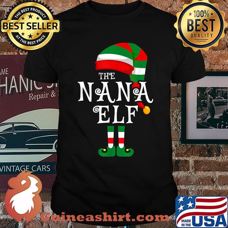 The Nana Elf Family Christmas Matching Pajamas Xmas T-Shirt