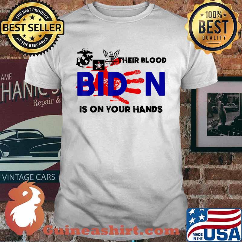 Their Blood Biden Is On Your Hands Vintage Biden Handprint T-Shirt