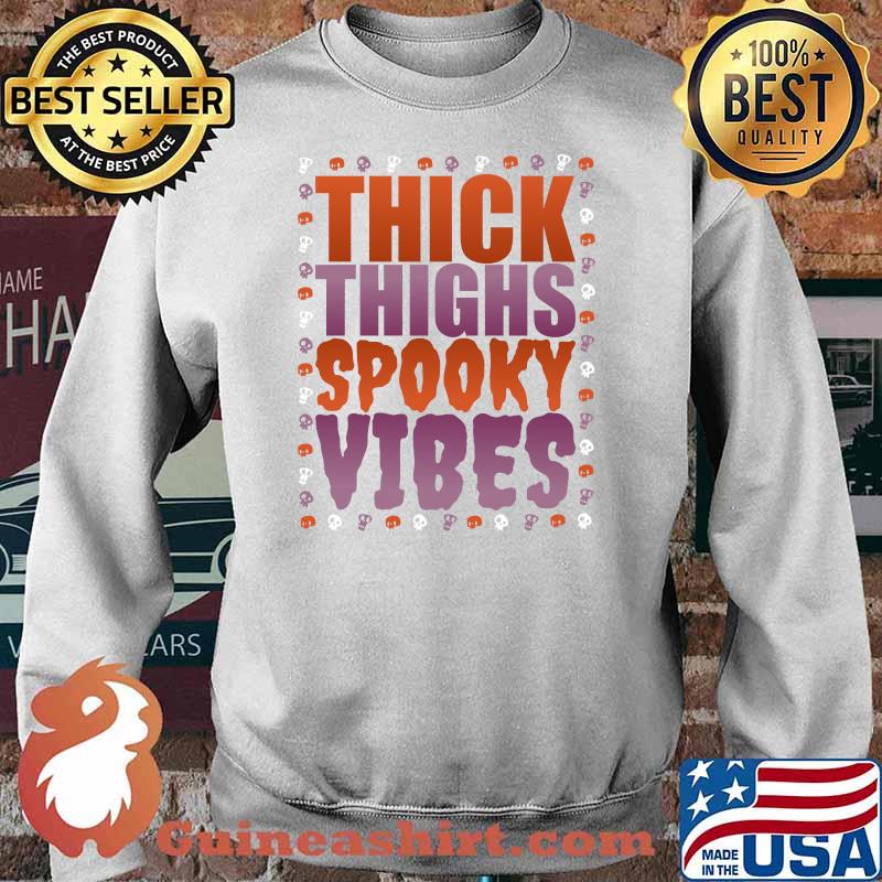 Thick Thighs and Spooky Vibes Halloween T-Shirt Sweater