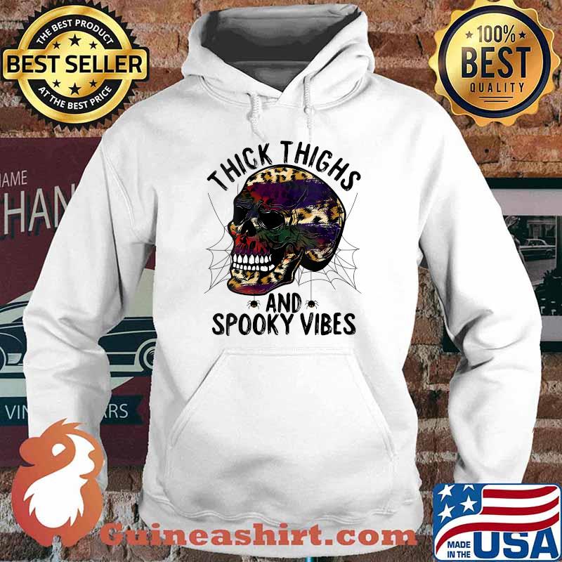 Thick Thighs And Spooky Vibes Omn0 Leopard Skull Halloween T-Shirt Hoodie