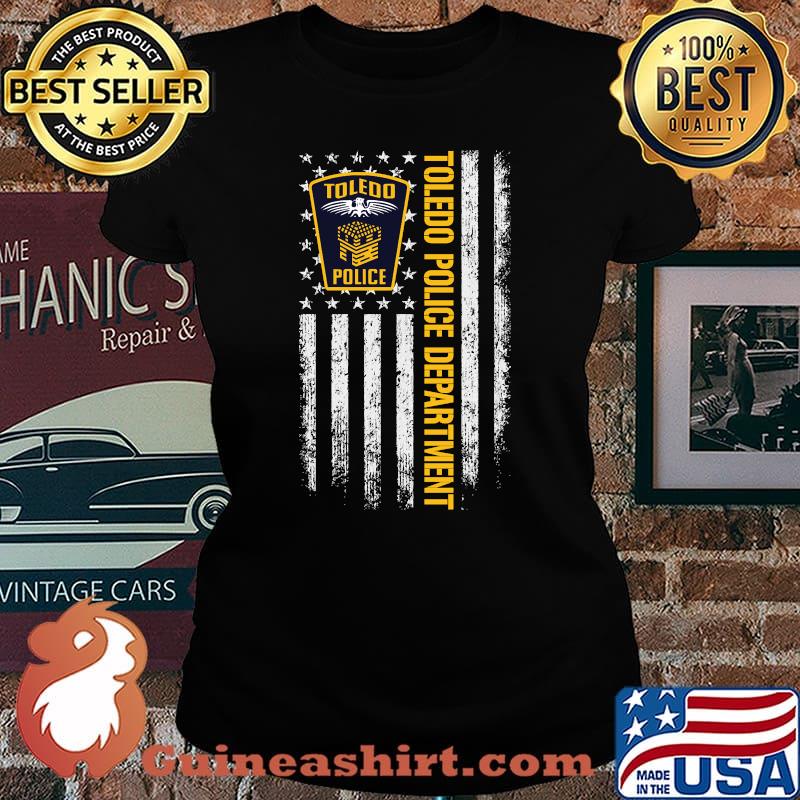 Toledo Police Department American Flag T-Shirt Laides tee