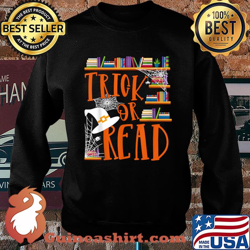Trick or Read Library Event Halloween Book Librarian T-Shirt Sweater