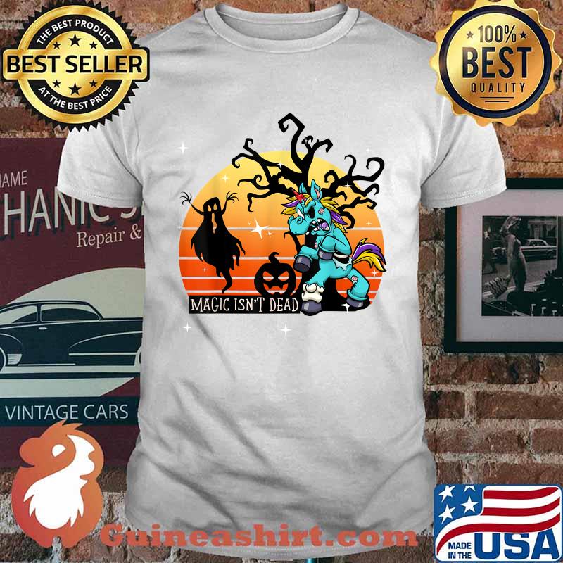 Unicorn Magic Isn't Dead Halloween Moon T-Shirt