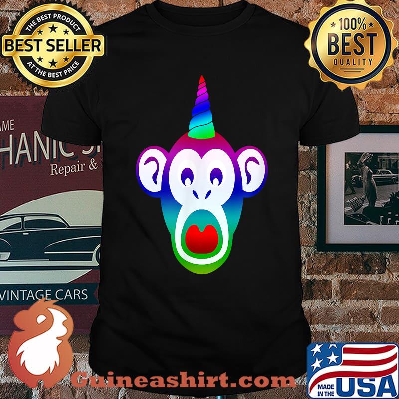 Unicorn Monkey Rainbow Funny Cute Monkey Unicorn T-Shirt
