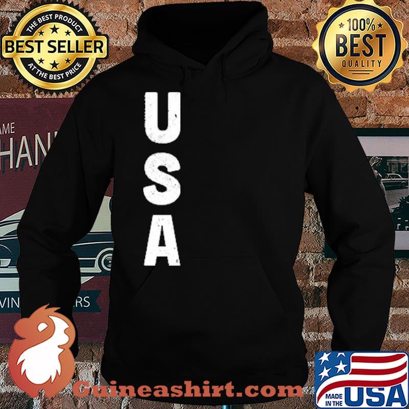 USA TEXT WHITE SHIRT Hoodie